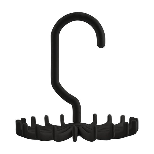 Belt and Tie Organizer Rack, Hanging Rotating Closet Holder with 20 Hooks, Black  product photo