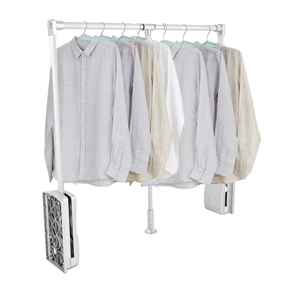 Drop-Down Closet Rod Pull-Down Wardrobe Lift, Adjustable 32 to 48 inch Silver Hanging Rail  product photo