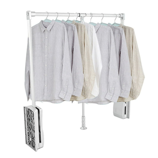 Drop-Down Closet Rod Pull-Down Wardrobe Lift, Adjustable 32 to 48 inch Silver Hanging Rail  product photo