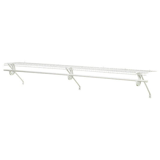 Expandable Closet Rod and Shelf Kit, Adjustable Wire Shelving 30 to 48-Inch with Brackets, White  product photo