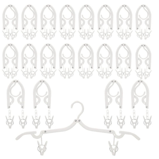 Folding Travel Hangers 12 Pack, White Portable Collapsible Clothes Hanger with Clips  product photo