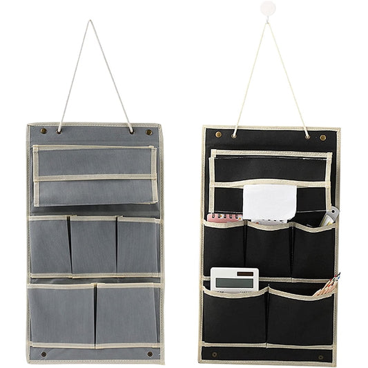 Hanging Wall Storage Organizer, Fabric Multi-Pocket Closet & Door Caddy, Grey  product photo