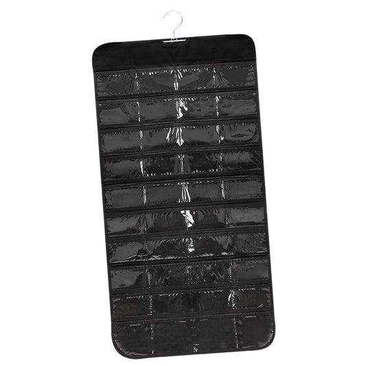 Hanging Jewelry Organizer, 40-Pocket Double-Sided Clear Closet Holder, Black  product photo