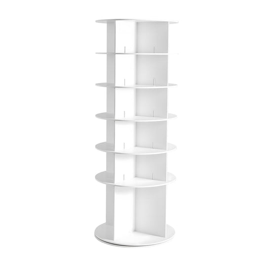 Rotating Shoe Rack Tower, 360-Degree Spinning 6-Tier Vertical Organizer, White  product photo