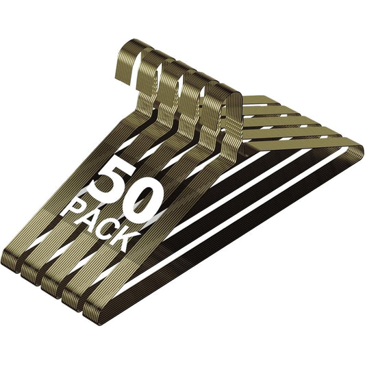 Standard Coat Hangers, 50-Pack Durable Everyday Clothes Hangers, Bronze  product photo