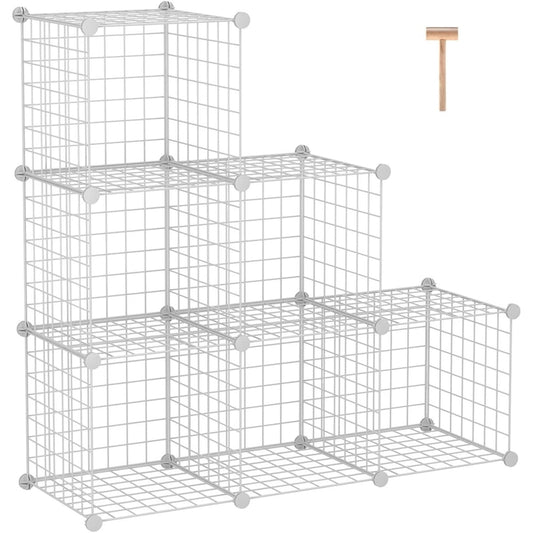 Wire Cube Storage Grid Panels, DIY Modular Closet Organizer, White, 12-Pack  product photo